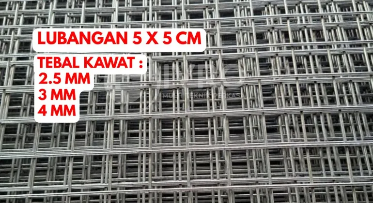 Kawat Ram Mesh Lembaran Kotak Lubangan 5x5cm Tebal Kawat 2.5mm - 3mm dan 4mm