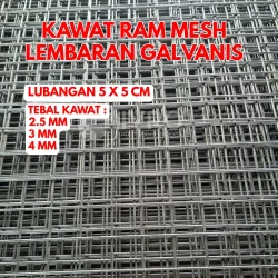 Kawat Ram Mesh Lembaran Kotak Lubangan 5x5cm Tebal Kawat 25mm  3mm dan 4mm